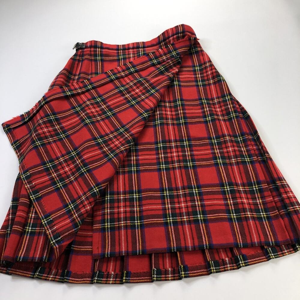 Unbranded Kilt Skirt US 16 (Fits 32In) 100% Wool Buckle Midi Skirt Tartan Plaid - Picture 3 of 12